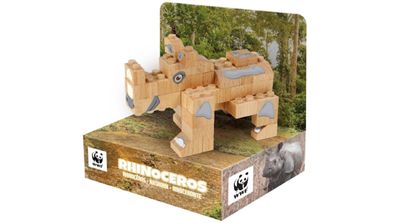 FabBrix WWF Wooden Bricks Rhino Holzbausteine, Klemmbausteine aus zertifiziertem ...