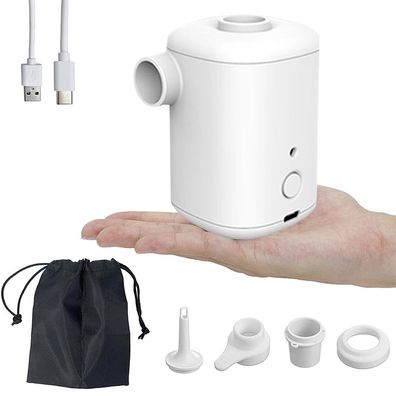 Ultra Mini Luftpumpe, wiederaufladbar, 4 Désen, White