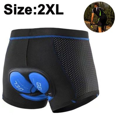 Herren Radunterhose, 5D Sitzpolster, Blau, Größe XXL