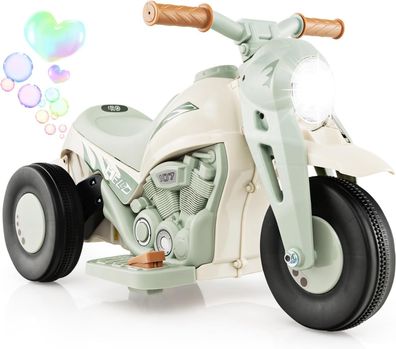 Kinder Motorrad, mit Seifenblasenmaschine, 6V Elektro Motorrad mit Musik und LED