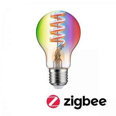 Paulmann 29156 Filament 230V Smart Home Zigbee LED Birne E27 470lm RGBW Gold