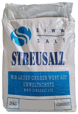 25 kg Streusalz Siwa Salt hochwertiges Auftausalz Winterdienst Streugut