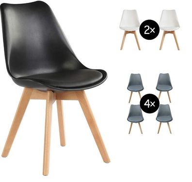 Esszimmerstühle OSKAR Beine massivholz Farbwahl Sitzschale Stuhlset modern NEU