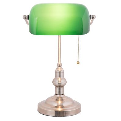LumiLamp Schreibtischlampe Bankerslampe 27x17x41 cm Grün Metall Glas