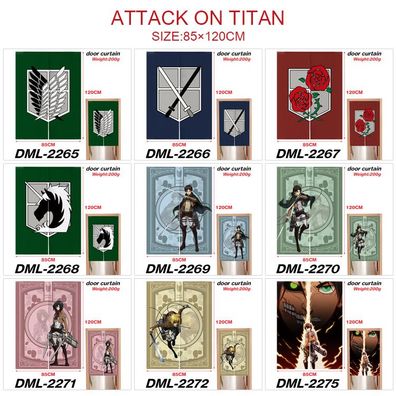 Attack on Titan Türvorhang Eren Levi Windvorhang mit Seil Verdunkelung Wandteppich