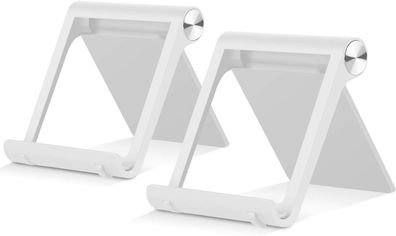 2 Stück verstellbarer Tablet-Ständer, Tablet-Ständer - klappbarer Ständer, Weiß