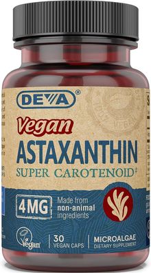 Deva, Veganes Astaxanthin, 4mg, 30 Vegane Kapseln