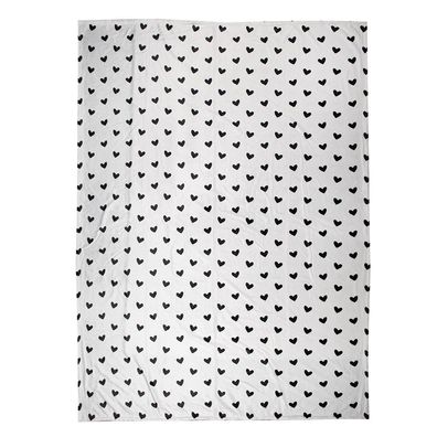 Clayre & Eef Tagesdecke 130x170 cm Weiß Schwarz Polyester (Gr. 130x170 cm)