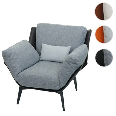 Sessel HWC-L82, Lounge-Sessel Polstersessel, Kunstleder Stoff/ Textil Metall