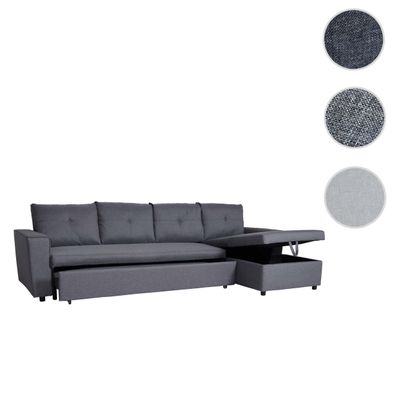 Ecksofa mit Bettkasten HWC-L16, Couch Sofa L-Form, Liegefläche Nosagfederung
