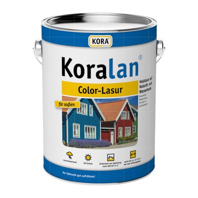 KORA Koralan Color-Lasur 2,5 L Holzlasur aussen Naturöl- Wasserbasis Farbwahl
