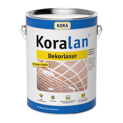 KORA Koralan Dekorlasur 2,5 L Holzlasur innen + aussen Holzschutzlasur Farbwahl