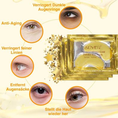 Augenpads Crystal Collagen Gold Anti Aging Anti-Falten Feuchtigkeitsmaske in Box