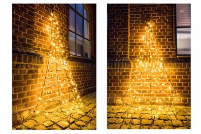 LED Lichternetz Weihnachtsbaum für Hauswand 2m 200 LEDs warmweiß IP44