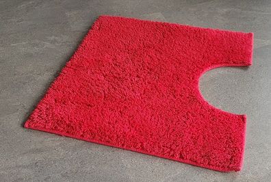 Kansas Rubin Rot Badteppich 50x50 cm. Vorleger mit Ausschnitt