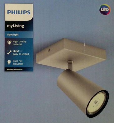 Philips myliving 1er Einzel Spot Paisley Alu GU10 LED Wand/ Decken Strahler Lampe