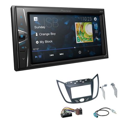 Pioneer Touchscreen Autoradio Kamera-IN für Ford C-Max ab 2010 in dunkelgrau