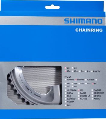 Shimano Kettenblatt 105 FC-5800 50 Zähne 110 mm silber