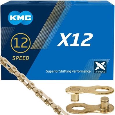 KMC Kette X12 12-fach 126 Glieder gold Box