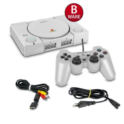 Playstation 1 - PS1 - Psx Konsole Fat in Grau (B-Ware) #10S + alle Kabel + 2 origi...