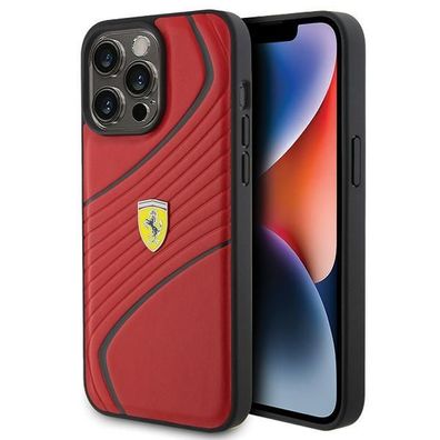 Handyhülle Case iPhone 15 Pro Max Ferrari Kunstleder rot