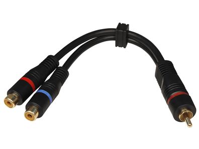 High-Quality Y-Adapter ''Y-2B'' 20cm Cinch 1xStecker auf 2xBuchse