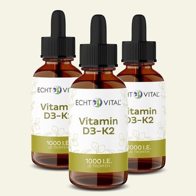 Vitamin D3 - K2 - 3 Flaschen mit je 50 ml