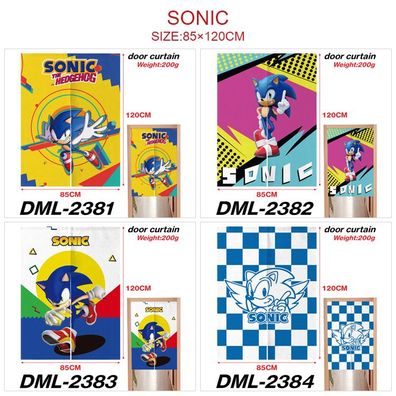 Sonic the Hedgehog Türvorhang Cartoon Trennvorhang mit Seil Winddichter Wandteppich