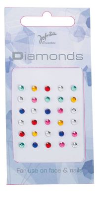 Jofrika Cosmetics 713260 - Diamonds Multicolor, Selbstklebende runde Steinchen