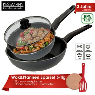 Michelino Pfannenset 24m.d Wok 28cm 5tlg