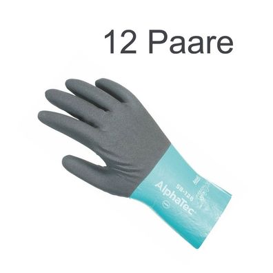 12 Paar Ansell Handschuhe AlphaTec Größe 11 schwarz grün 58-128