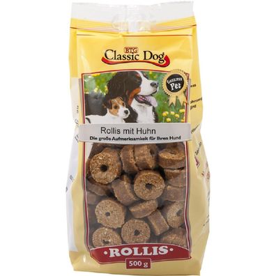 Classic Dog ?Rollis mit Huhn - 10 x 500g ?Hundesnack