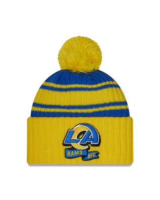 NFL Los Angeles Rams Sideline 2022 Bobble Wollmütze cuffed knit 196314140201