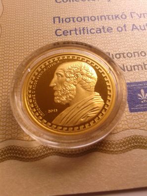 200 euro 2013 PP Griechenland Hippokrates in Schatulle - nur 1200 Stück -7,98g Gold