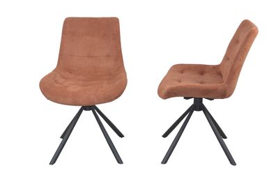 2er Set Esszimmerstühle drehbar Stoff terra Polsterstühle Stuhlset modern design