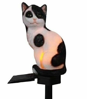 Solar Stableuchte sitzende Katze Dekoration Beleuchtung Garten 2 Farben wählbar