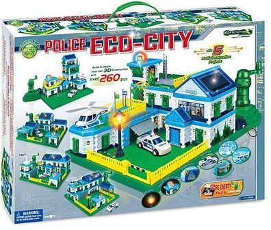 Police Eco City 3 D Bausatz mit Solar Technik Konstruktion 260 Teile Kinder ab 8