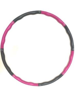 Hula Fitnessreifen grau/ pink zerlegbar 3 Größen bis Ø 95 cm, mit Noppen, Fitness