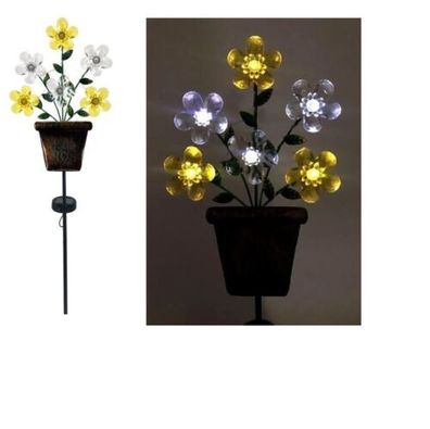 Solar Blumenstrauß in Metalltopf Gartendekoration, Beleuchtung, Deko, Garten, Deko