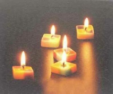 LED Leinwandbild "5er Kerzen" Bild Deko Bilder Beleuchtung Dekoration (Gr. 30x30)