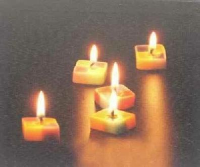 LED Leinwandbild "5er Kerzen" Bild Deko Bilder Beleuchtung Dekoration Wandbild