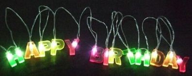 LED Lichterkette Happy Birthday Geburtstag Beleuchtung 14818, Deko, Tischdeko,
