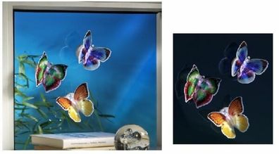 LED Schmetterlinge Butterflys 6er Set m Saugnapf Farbwechsel 15771 Dekoration