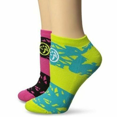 Zumba Socken 2er Set, kräfitigen Farben, Sneaker, Socks für Fitness, compression