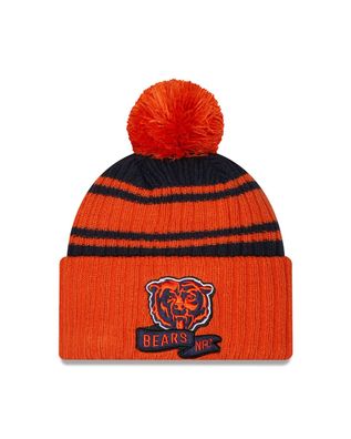 NFL Chicago Bears Bär Sideline 2022 Bobble Wollmütze cuffed knit 196314140485