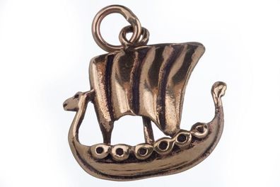 Wikinger Drachenboot Bronze Anhänger 2,7 cm