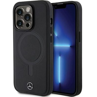 Hülle Cover Case iPhone 14 Pro Max Mercedes MagSafe kompatibel Echtleder schwarz