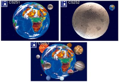 3 D Ansichtskarte Erde Mond Planeten Postkarte Wackelkarte Hologrammkarte Bilder
