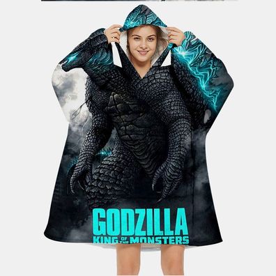 Godzilla: King of the Monsters Blanket Godzilla Hooded Decke Fleece Nachthemd 97x94cm