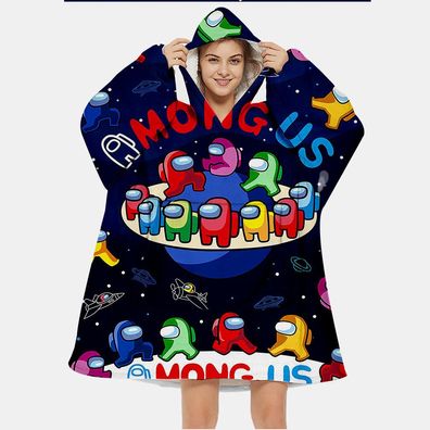 Spiel Among Us Robe Crewmate Imposter Jester Hoodie Blanket Nap Throw Cover 97x94